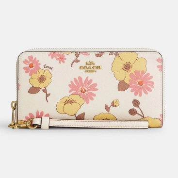 Ví dài hoa Coach Long Zip Around Wallet With Floral Cluster Print CI798