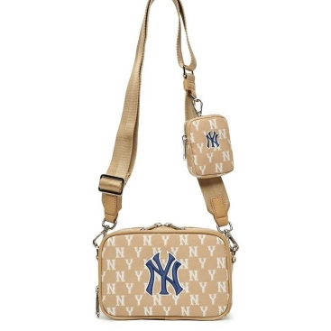 Túi đeo chéo MLB Mini Monogram Crossbag New York Yankees D.Beige
