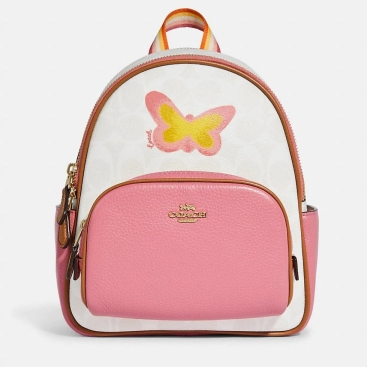 Balo nữ Coach Mini Court Backpack In Signature Canvas With Butterfly