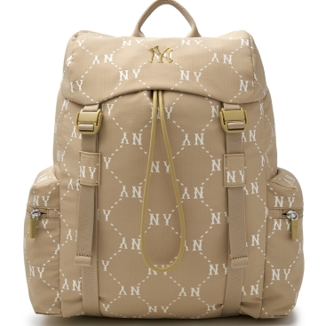 Ba lô MLB Diamond Monogram Sportive Backpack New York Yankees Beige 3ABKM035N-50BGD