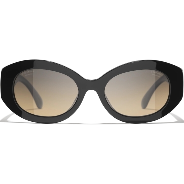 Kính mát Chanel Oval Sunglasses Acetate Black 5528