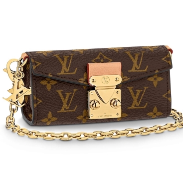 Túi đeo dáng Clutch cầm tay LV Louis Vuitton Bitsy Pouch S00 Key Holders And Bag Charms