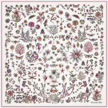 Khăn lụa họa tiết hoa Dior Cabinet de Curiosités 70 Square Scarf