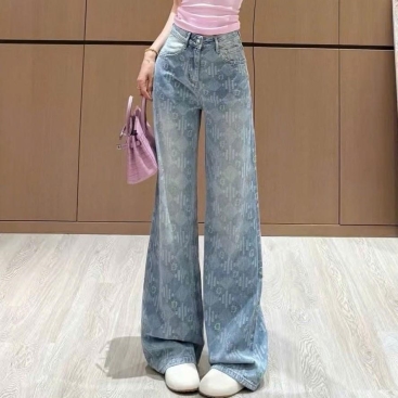 Quần dài thời trang jean xanh và trắng Dior