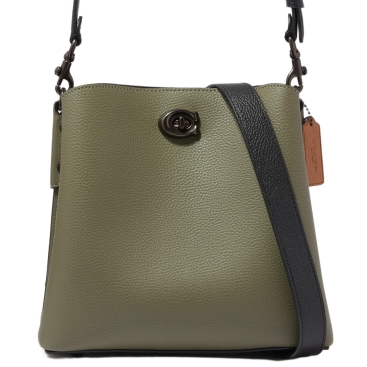 Túi xách xanh rêu Coach Willow Bucket Bag In Colorblock Army Green Multicolour C3766
