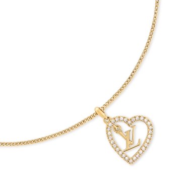Dây chuyền My LV Louis Vuitton Heart Necklace LV Initials and Heart Emblems