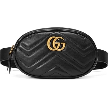 Túi bao tử Gucci GG Marmont Matelassé Leather Belt Bag Black