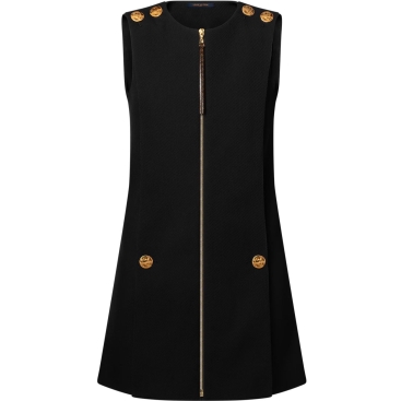 Đầm đen LV Louis Vuitton Button Detail Apron Dress