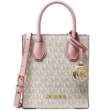 Túi đeo chéo Michael Kors Mercer Extra Small Logo Canvas and Leather Crossbody Bag Rose Poudré Multi 35T1GM9C0I
