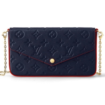 Túi đeo chéo nữ LV Louis Vuitton Félicie Pochette Marine Rouge Monogram Empreinte Leather Wallets and Small Leather Goods M64099