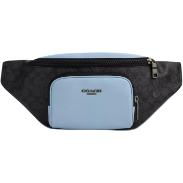 Túi bao tử Coach Racera Belt Bag In Colorblock Signature Canvas Light Blue Multi CAJ77