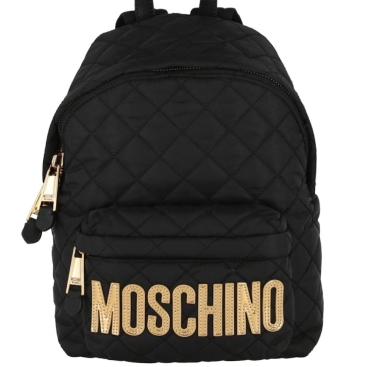 Balo Moschino Logo Quilted Backpack Black