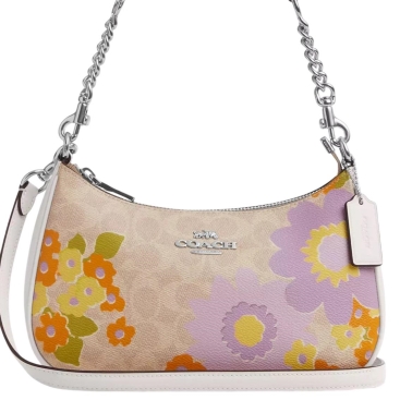 Túi kẹp nách Coach Teri Shoulder Bag In Signature Canvas With Floral Print CBG73