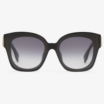 Mắt kính thời trang nữ Fendi First Oversized Square-Frame Black Acetate and Gold-tone Sunglasses