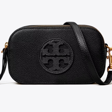 Túi đeo chéo nữ Tory Burch Black Mini Miller Pebbled Leather Crossbody Bag màu đen