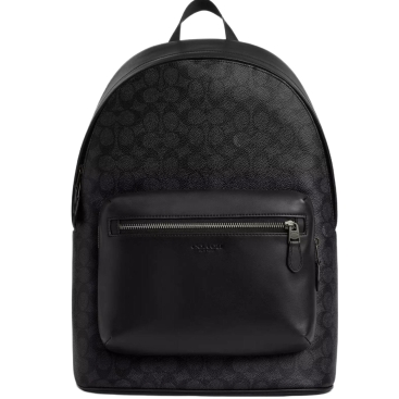 Ba lô Coach West Backpack In Signature Canvas Gunmetal Charcoal Black CV925