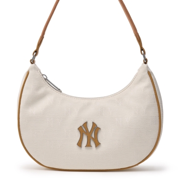 Túi đeo vai MLB Hobo Monogram New York Yankees Cream 3ABQS014N-50CRD