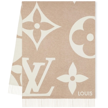 Khăn choàng nữ Louis Vuitton The Ultimate Shine Scarf Beige