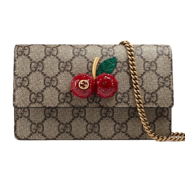 Túi nữ Gucci GG Chain Wallets Supreme Mini Bag With Cherries