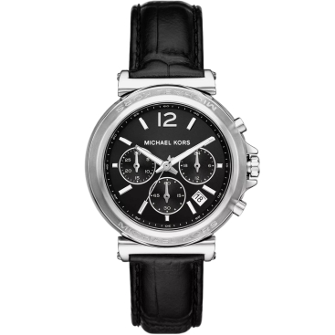 Đồng hồ đeo tay nữ Michael Kors Maren Silver-Tone and Crocodile Embossed Leather MK7499