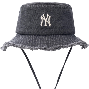 Nón vành có dây rút MLB Color Denim Safari Bucket Hat New York 3AHTD025N-50GRS