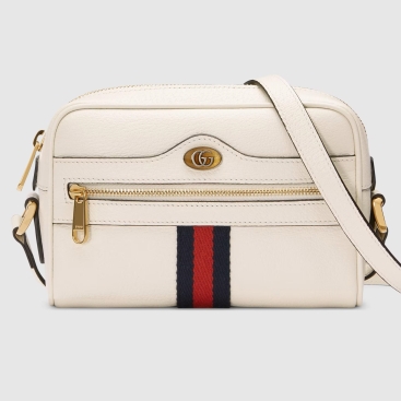 Túi đeo vai nữ Gucci GG Ophidia White Leather Mini Bag màu trắng