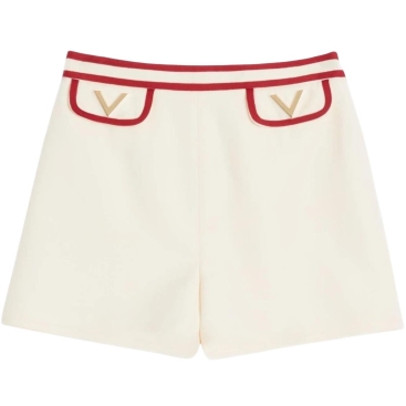 Quần ngắn nữ Valentino Crepe Couture Shorts with V Gold
