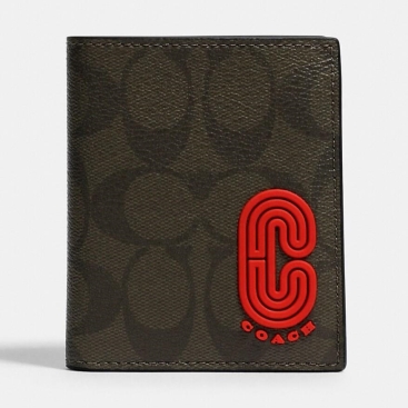 Ví card Nam Coach Slim Bill Wallet In Signature Canvas With Coach Patch 5846