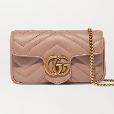 Túi nữ Gucci GG Marmont Mini Quilted Matelassé Leather Shoulder Bag màu hồng