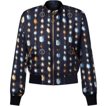 Áo khoác hai mặt nữ LV Reversible Necklace Bomber Jacket