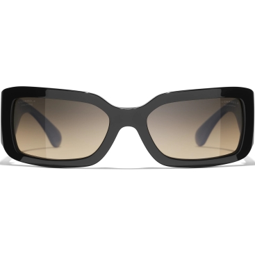 Kính mát Chanel Rectangle Sunglasses With Acetate Frame Black 5526
