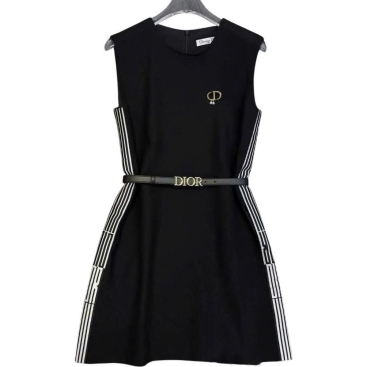 Áo đầm sát nách thời trang nữ Dior đen xám