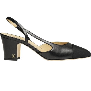 Giày nữ đen Chanel Block Heel SlingBack Sandal