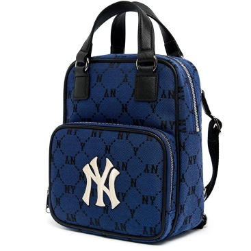 Túi unisex MLB Monogram Diamond Jacquard Mini Backpack New York Yankees 3ABKS031N-50BLD blue