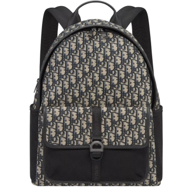 Ba lô Dior 8 Backpack Beige and Black Dior Oblique Jacquard