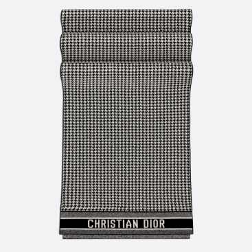 Khăn choàng cỗ Dior 30 Montaigne Scarf Black and White Blended Cashmere Knit