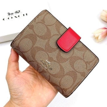 Ví nữ Coach mini da thật | Coach wallet medium corner zip wallet