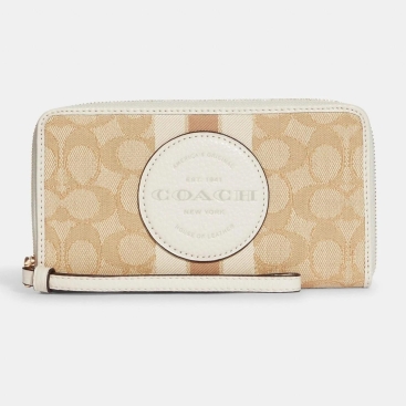 Ví Coach Dempsey Large Phone Wallet In Signature Jacquard With Stripe And Coach Patch