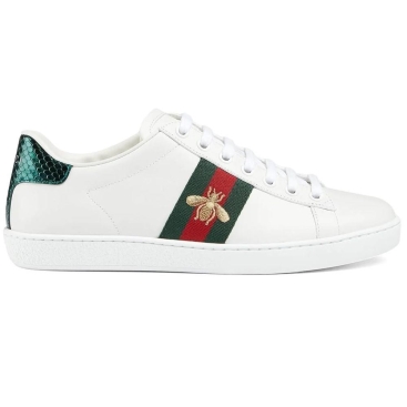 Giày sneaker Gucci Ace Embroidered Sneaker White Leather With Bee màu trắng